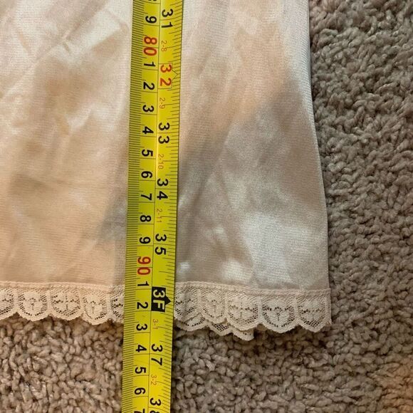 Vintage Nude Slip Dress Nightgown Rose Lace 38 Medium Sears - Picture 6 of 6